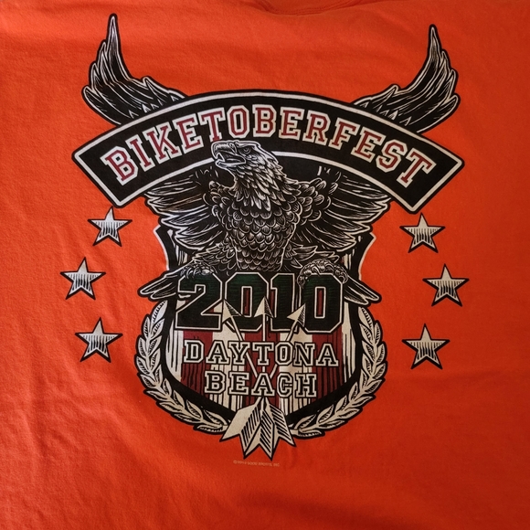 Biketoberfest 2010 Daytona Beach Gildan t-shirt size XL orange short sleeve - Picture 5 of 6